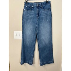 J.Crew Classic Wide-Leg Jeans Blue Medium Wash High Rise Denim Size 30